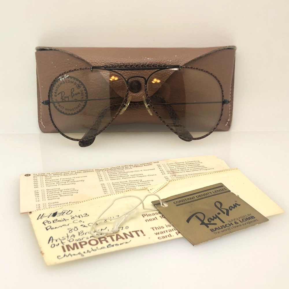 Extremely Rare Leather Ray Bans by Bousch & Lomb